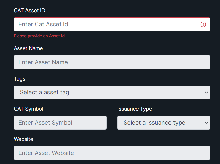 Asset ID bar