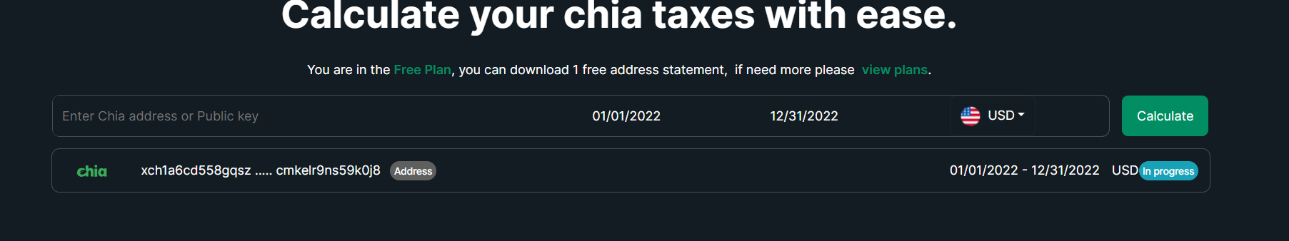 chia tax select dates